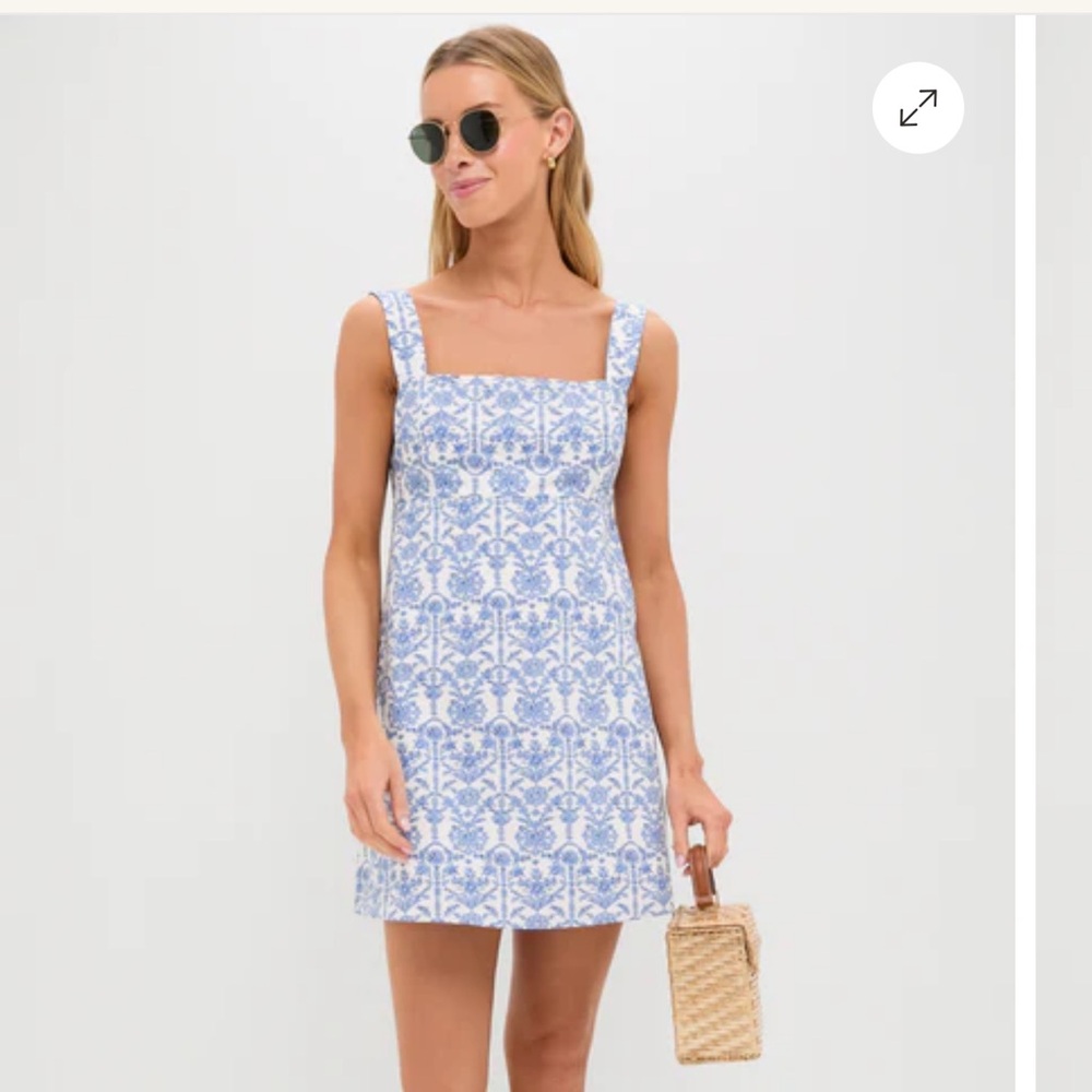 Blue and White Volos Mini Dress